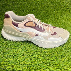 Vans Earth City TRL Womens Size 8.5 White Beige Maroon Walking Shoes Sneakers